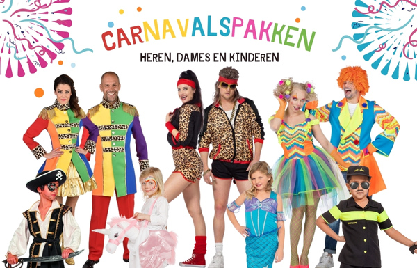 Carnavalspakken voor heren, dames en kinderen