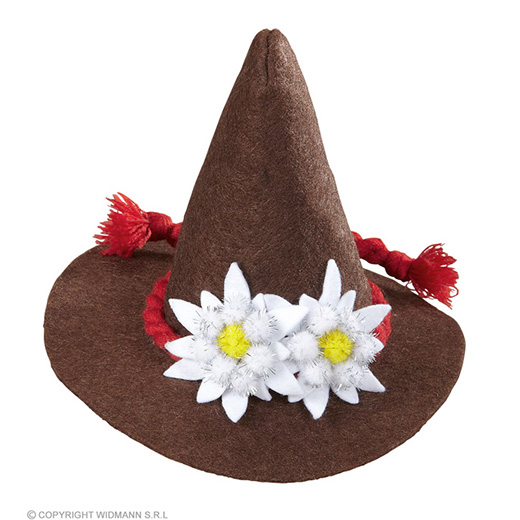 mini bayern hoed met edelweiss, bruin