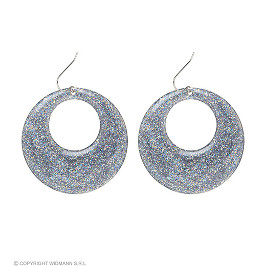 zilver glitter oorbellen