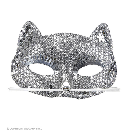 oogmasker kat met zilveren pareltjes