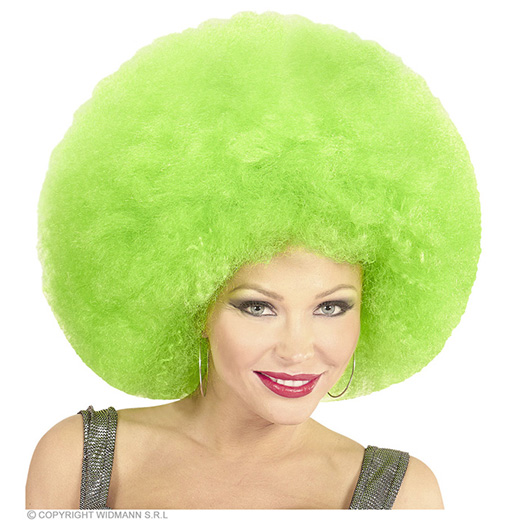 pruik, afro extra groot groen