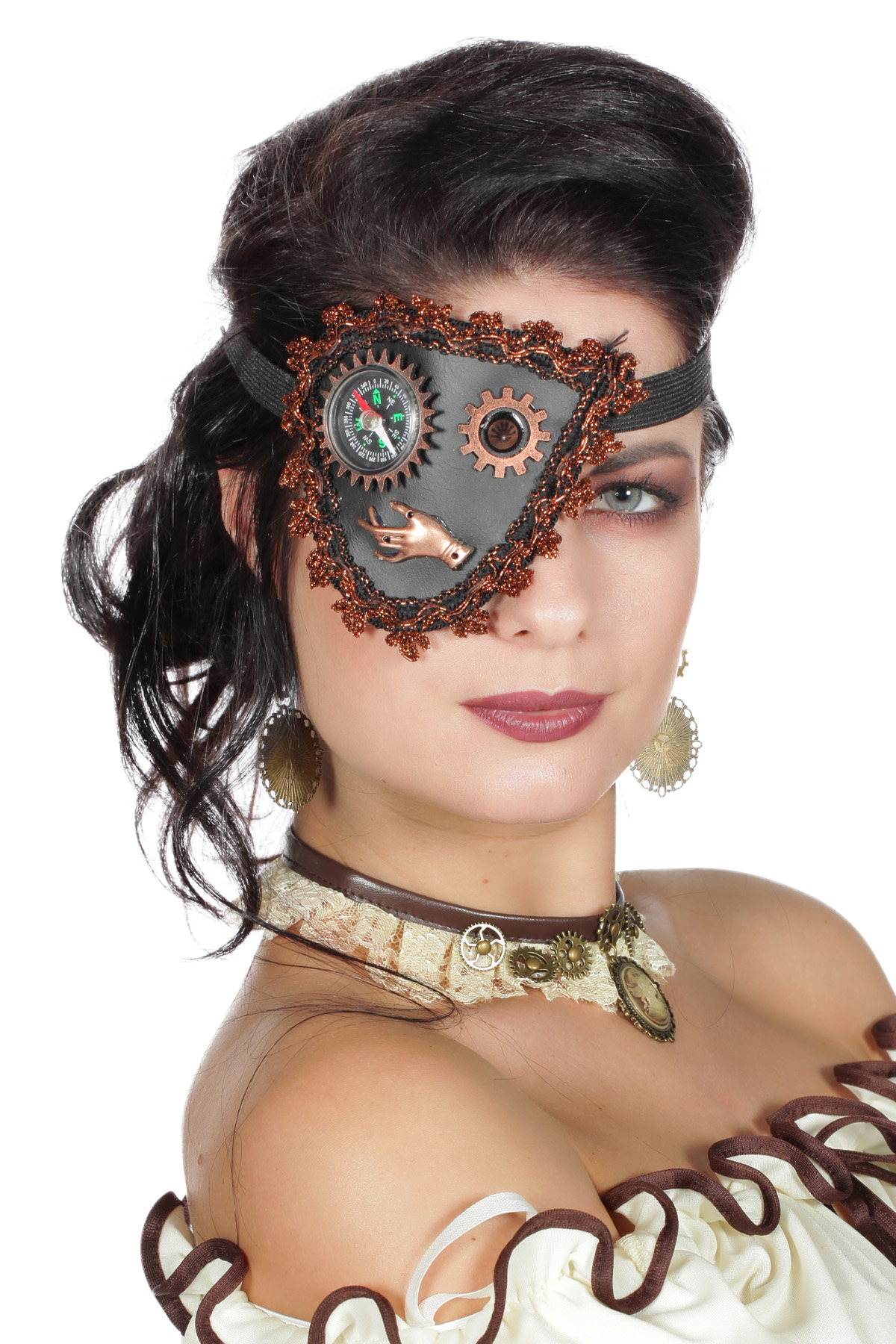 Ooglapje Steampunk brons