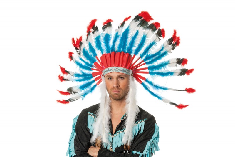 Indianentooi blauw/rood/wit