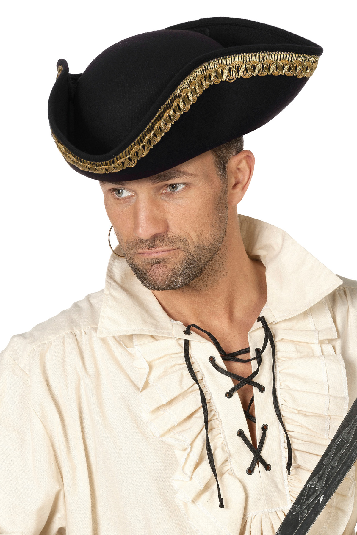 Piratenhoed driesteek met goudband
