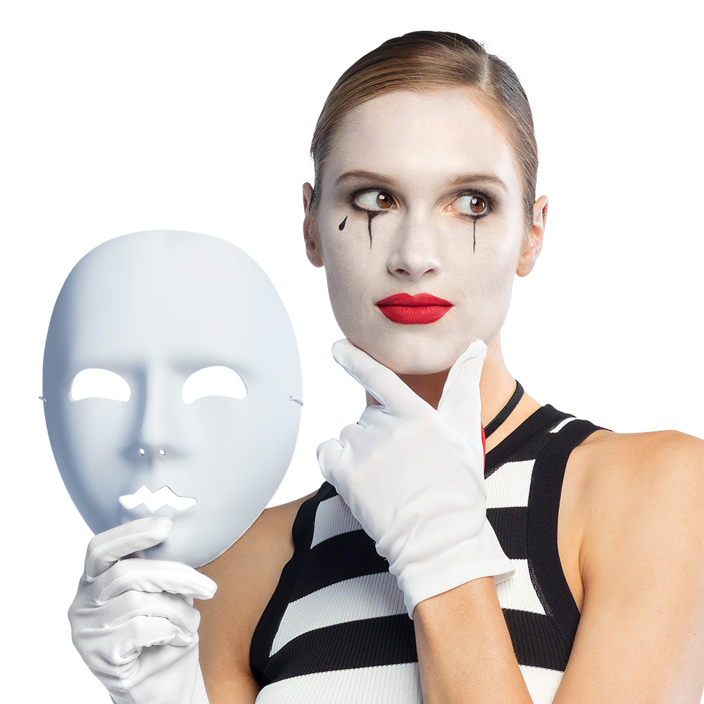 Gezichtsmasker Mime wit