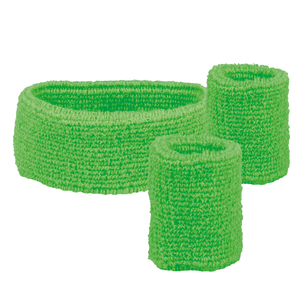 Set 3 zweetbandjes neongroen