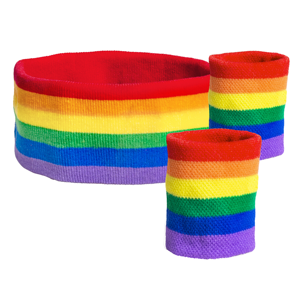 Set 3 zweetbandjes regenboog
