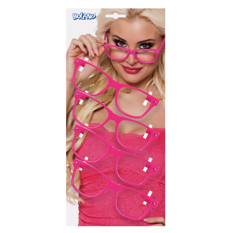 Set 4 Partybrillen neonroze