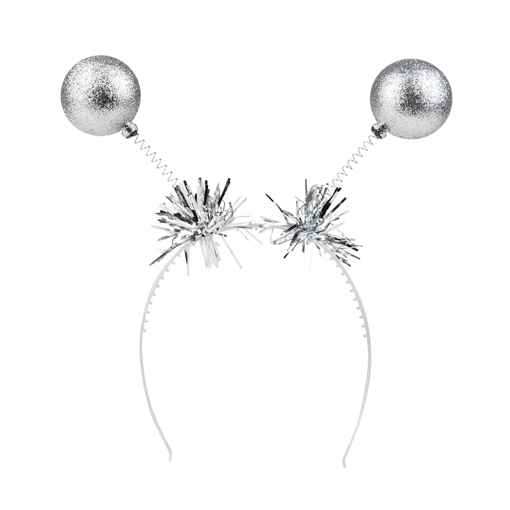 Diadeem Glitterballen zilver