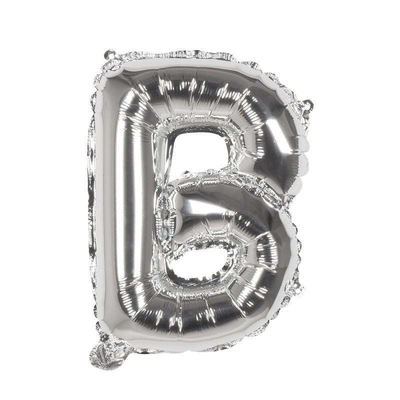 St. Folieballon 'B' zilver (36 cm)
