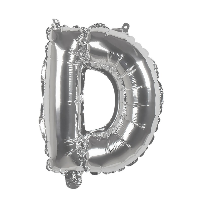 St. Folieballon 'D' zilver (36 cm)