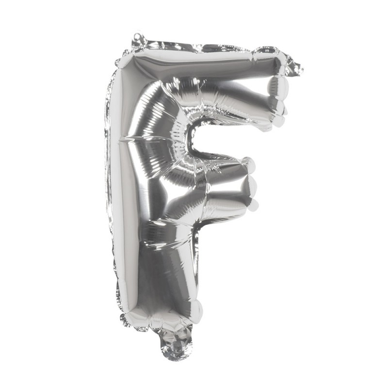 St. Folieballon 'F' zilver (36 cm)