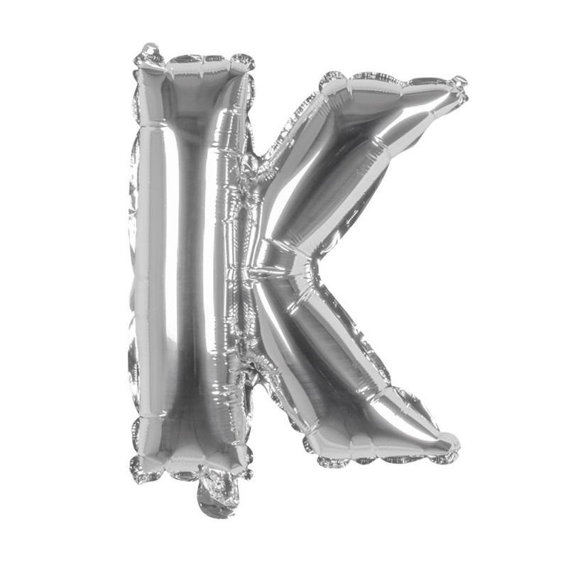 St. Folieballon 'K' zilver (36 cm)