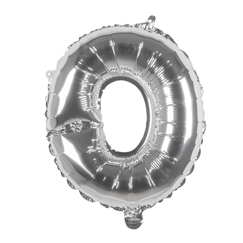 St. Folieballon 'O' zilver (36 cm)