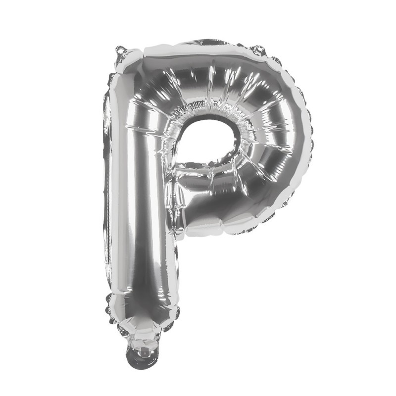St. Folieballon 'P' zilver (36 cm)