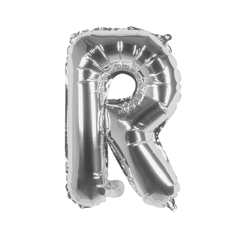 St. Folieballon 'R' zilver (36 cm)