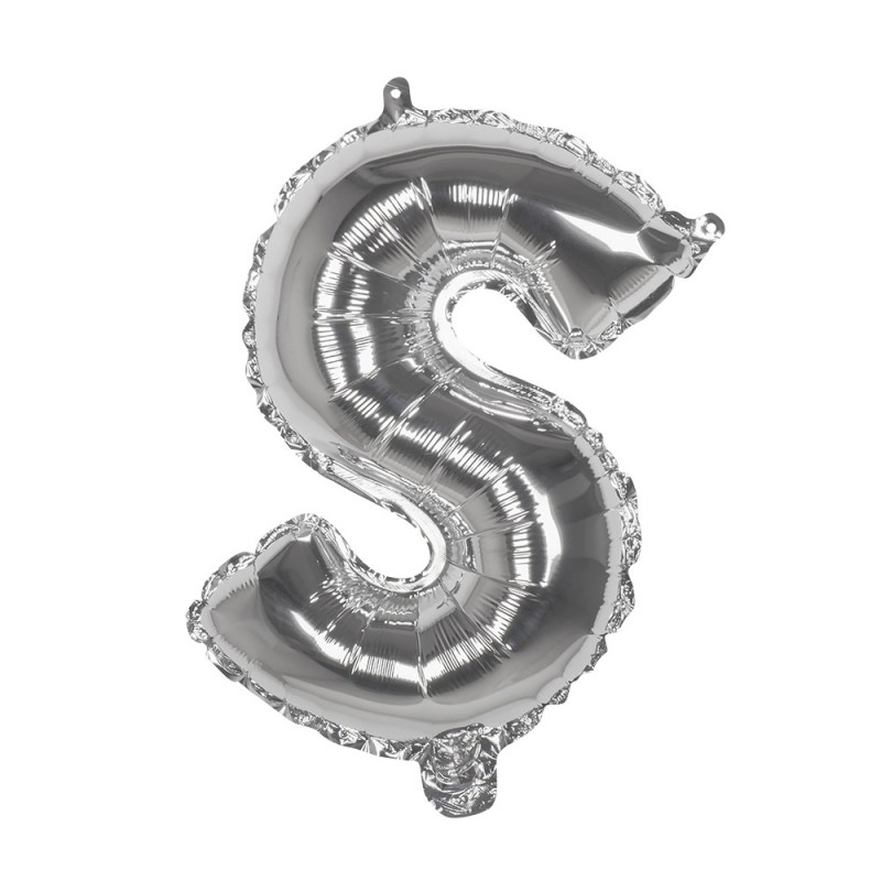 St. Folieballon 'S' zilver (36 cm)