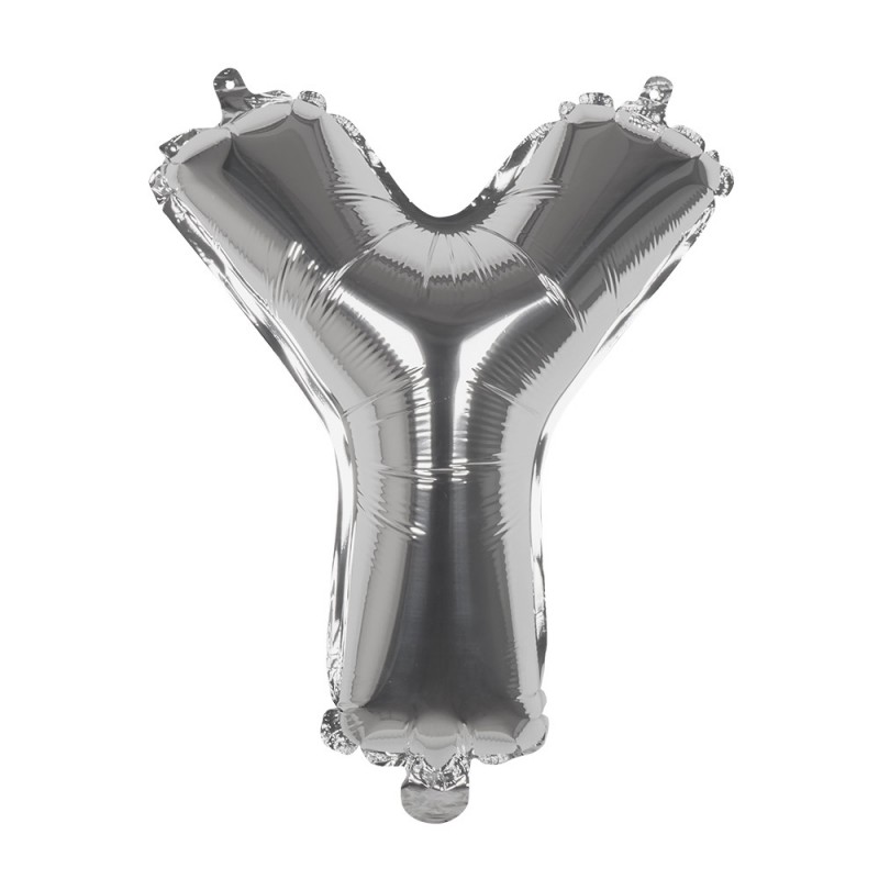 St. Folieballon 'Y' zilver (36 cm)
