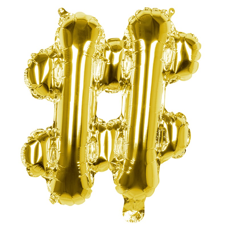St. Folieballon '#' goud (36 cm)