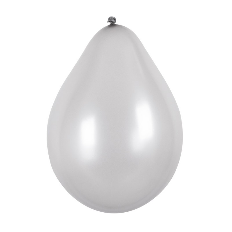 Set 6 Latex ballonnen zilver (Ø 23 cm)