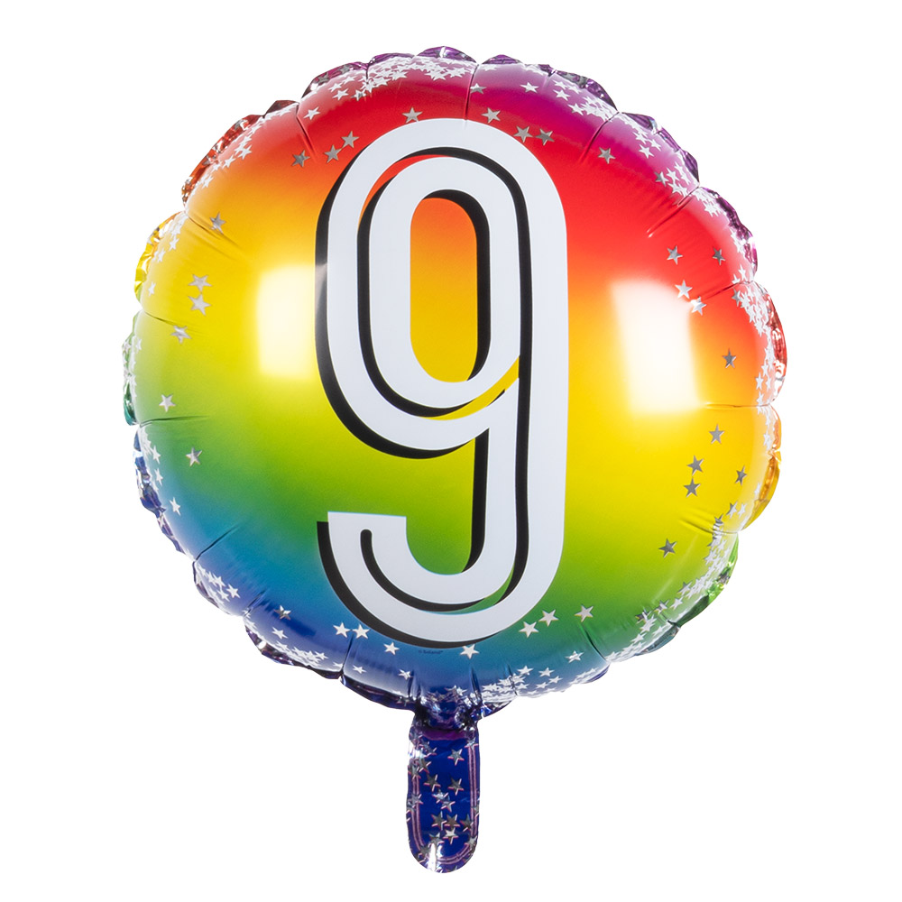 Folieballon '9' (Ø 45 cm)