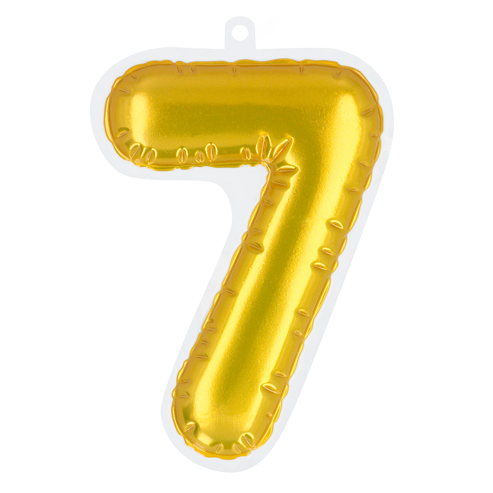 Folieballonsticker '7' goud (20 cm)