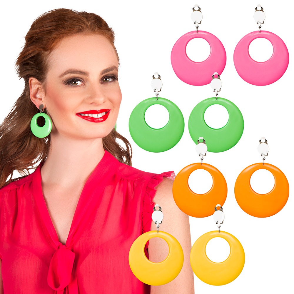 Paar oorbellen Hippie 4 kleuren ass.