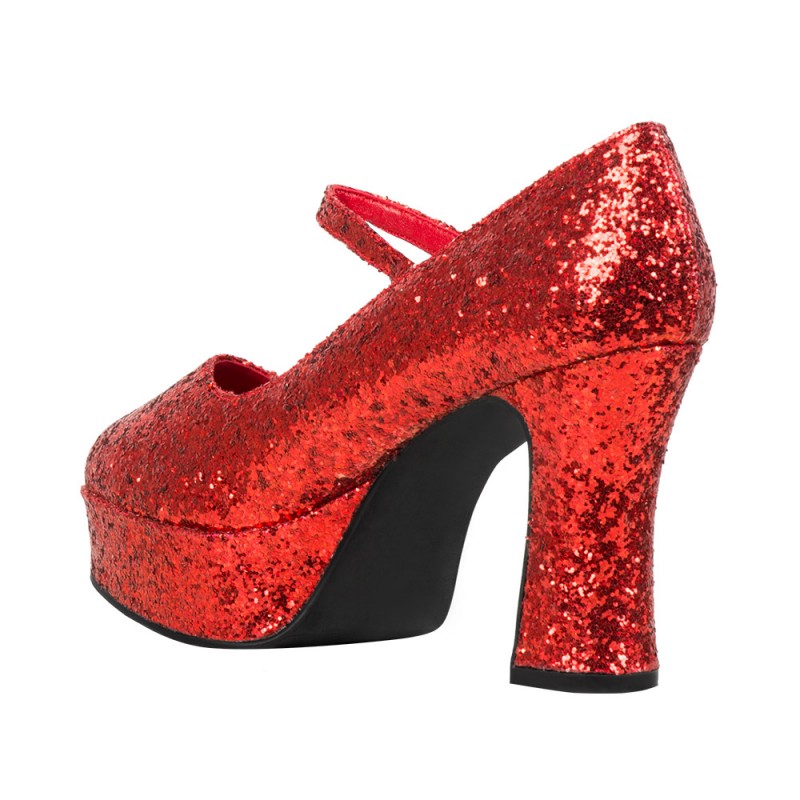 Pr. Schoenen Disco glitter rood (38)