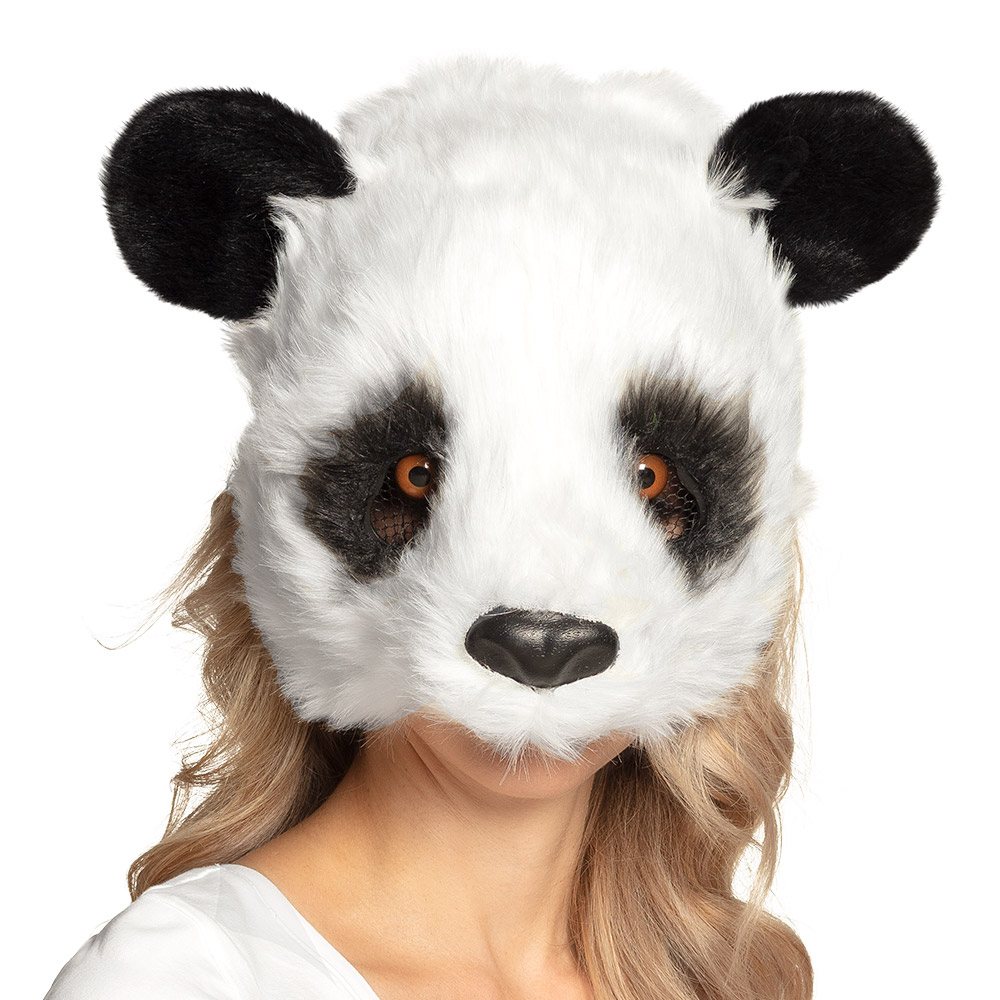 Pluchen halfmasker Panda
