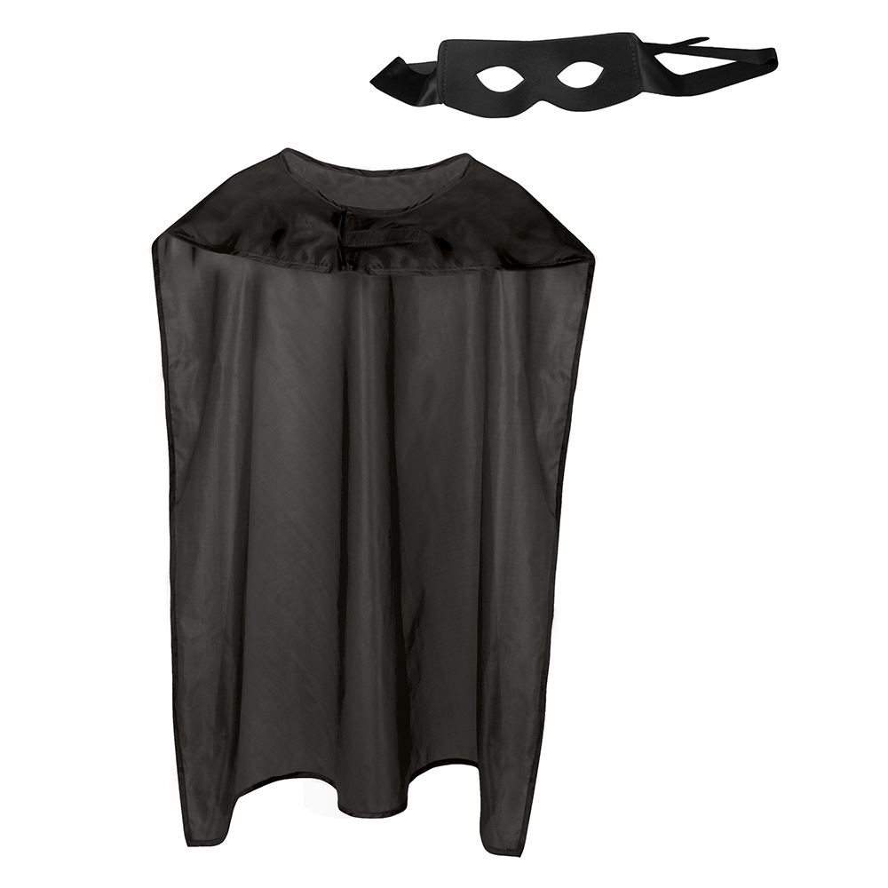 Set Hero zwart (oogmasker en cape 90 cm)