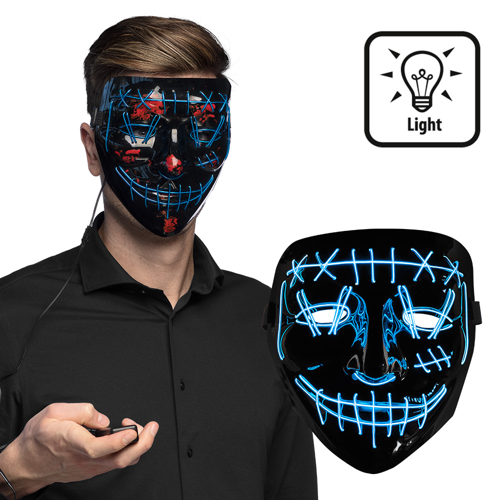 LED masker Killer smile blauw