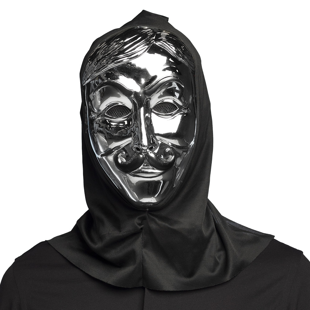 Gezichtsmasker Onbekend met kap zilver