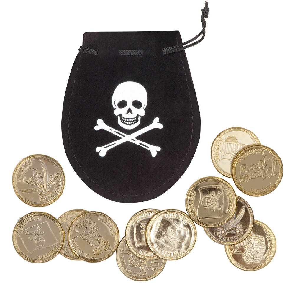Set piratenzakje met 12 munten