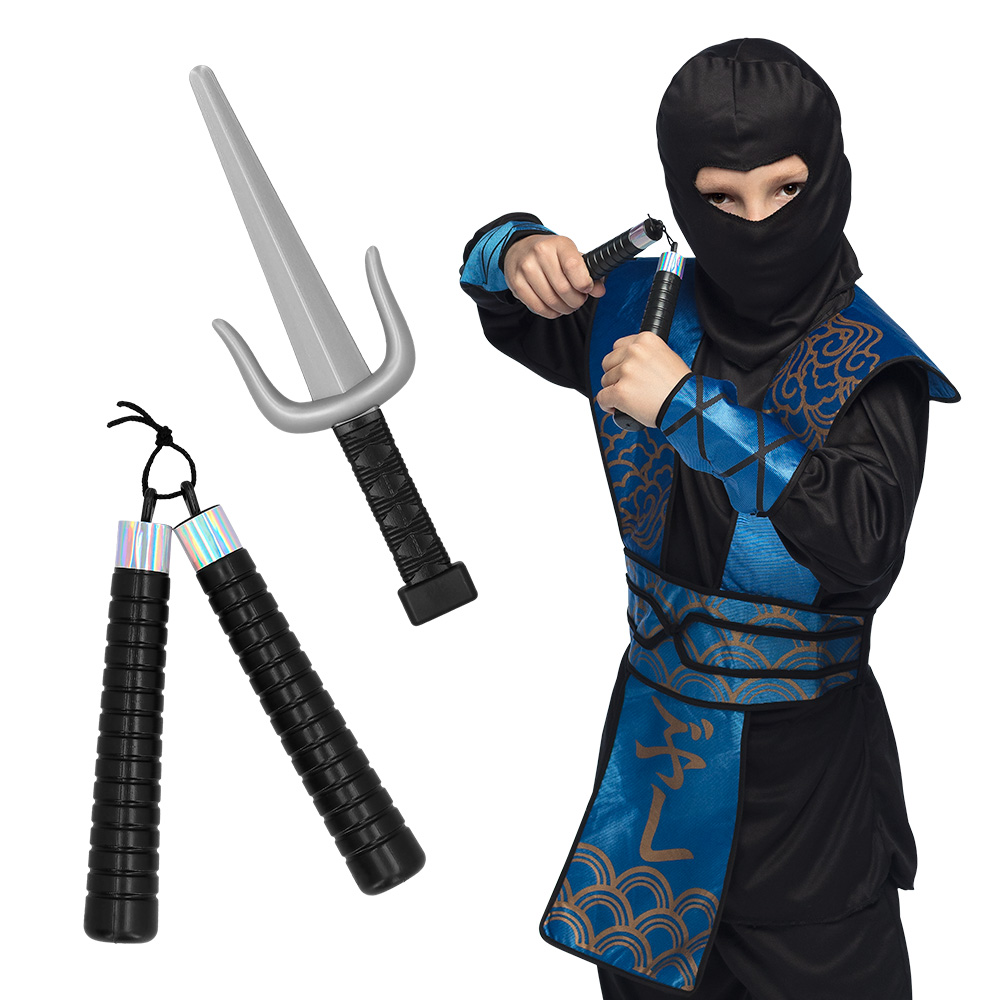 Set 2 ninjawapens (sai, nunchaku)