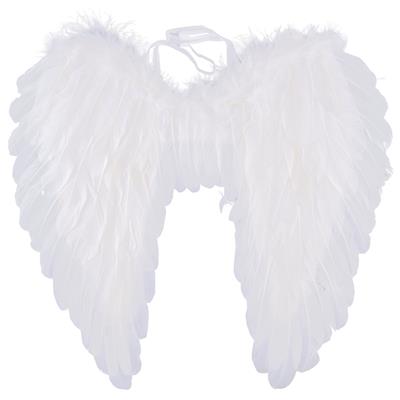 Vleugels veren wit 50 cm