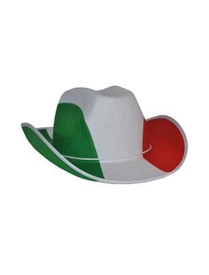 Cowboyhoed groen wit rood