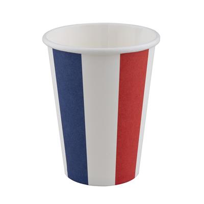 8 bekers rood blauw wit