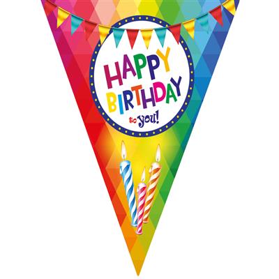 Vlaggenlijn 5m 10 vlaggen happy birthday