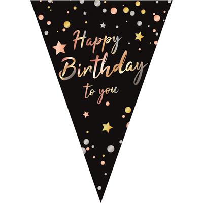 Vlaggenlijn 5 m 10 vlaggen happy birthday
