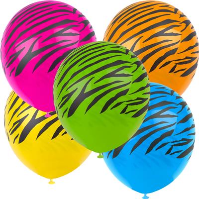 12 Latex ballonnen 12" met zebra print