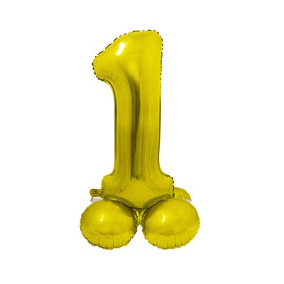 Folieballon 16" op voet 1 goud