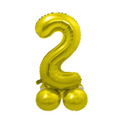 Folieballon 16" op voet 2 goud