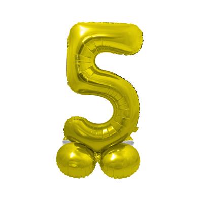 Folieballon 16" op voet 5 goud