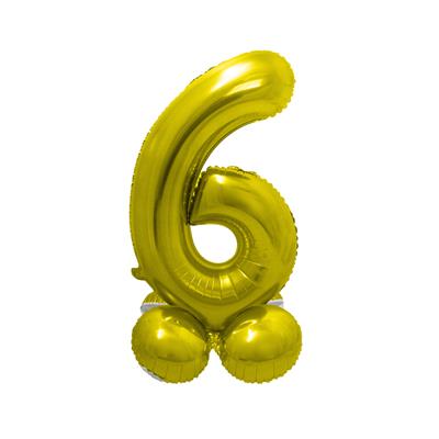 Folieballon 16" op voet 6 goud
