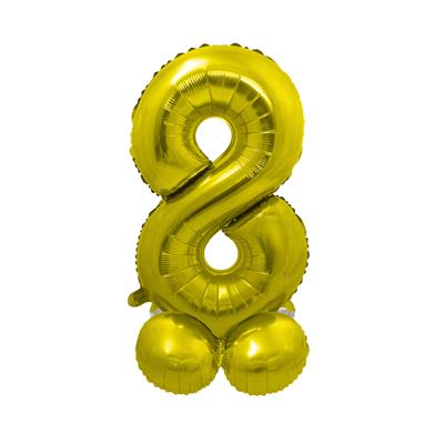 Folieballon 16" op voet 8 goud