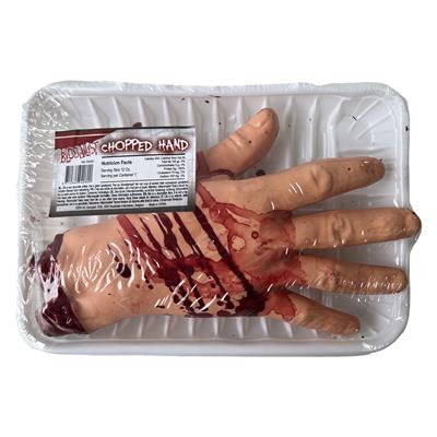 Bloederige afgehakte hand