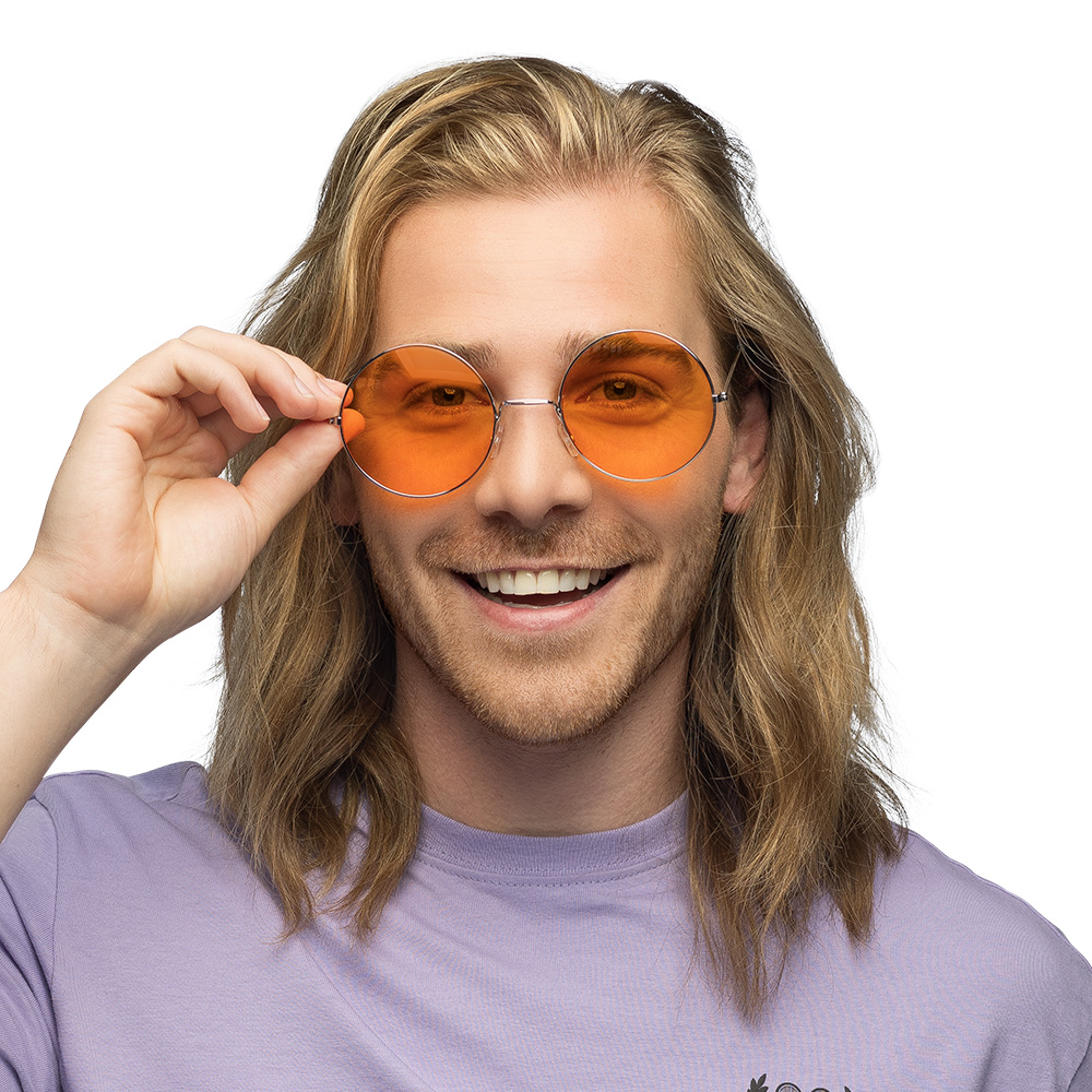 Partybril Hippie XL oranje