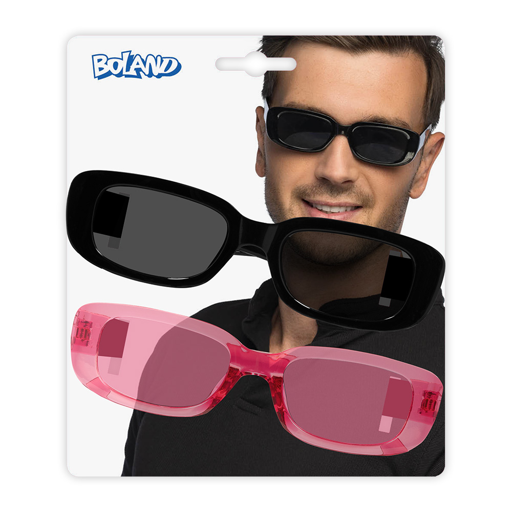 Set 2 Partybrillen Techno (zwart en roze)