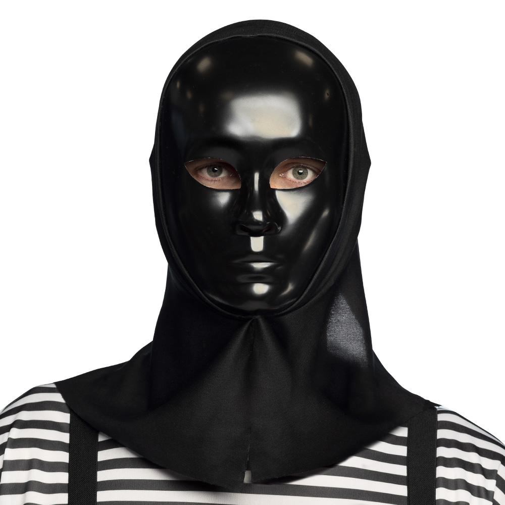 Gezichtsmasker Mime zwart met kap