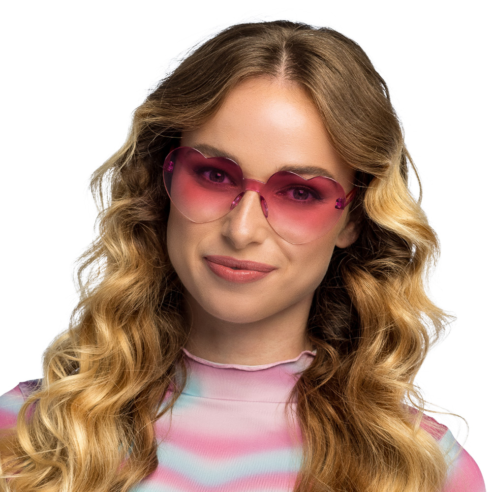 Partybril Festival hearts roze